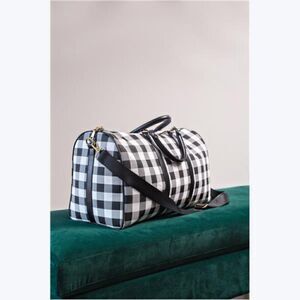 NEW! Black and White Buffalo Plaid Satchel Purse Shoulder Bag Boho